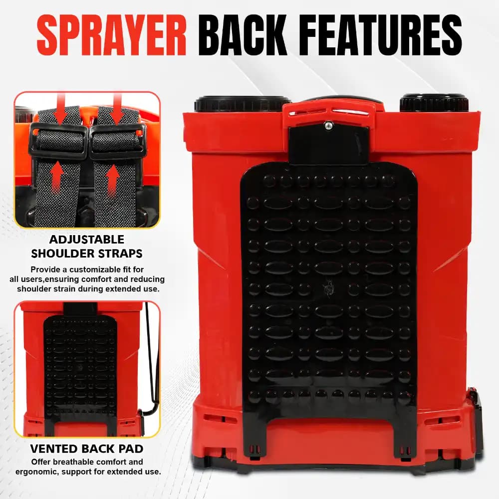 Neptune Model-13 Knapsack Battery Sprayer 12V 12Amp, 20L Tank, Telescopic Lance with 4 Nozzles, Ideal for Farming & Garden Spraying (Color May Vary) - Image 6