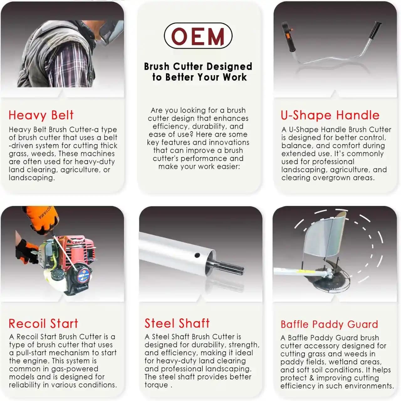 OEM Professional 4 Stroke Brush Cutter With Honda GX35 Type Engine, Side Pack Model - Image 4