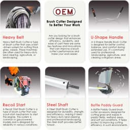 OEM Professional 4 Stroke Brush Cutter With Honda GX35 Type Engine, Side Pack Model 4