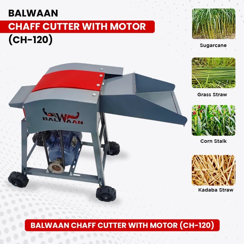 Balwaan Chaff Cutter CH-120, Comes with 4 Pcs of Blade and With Motor, Copper Binding, 1440 RPM, 6 Months Warranty - Image 3