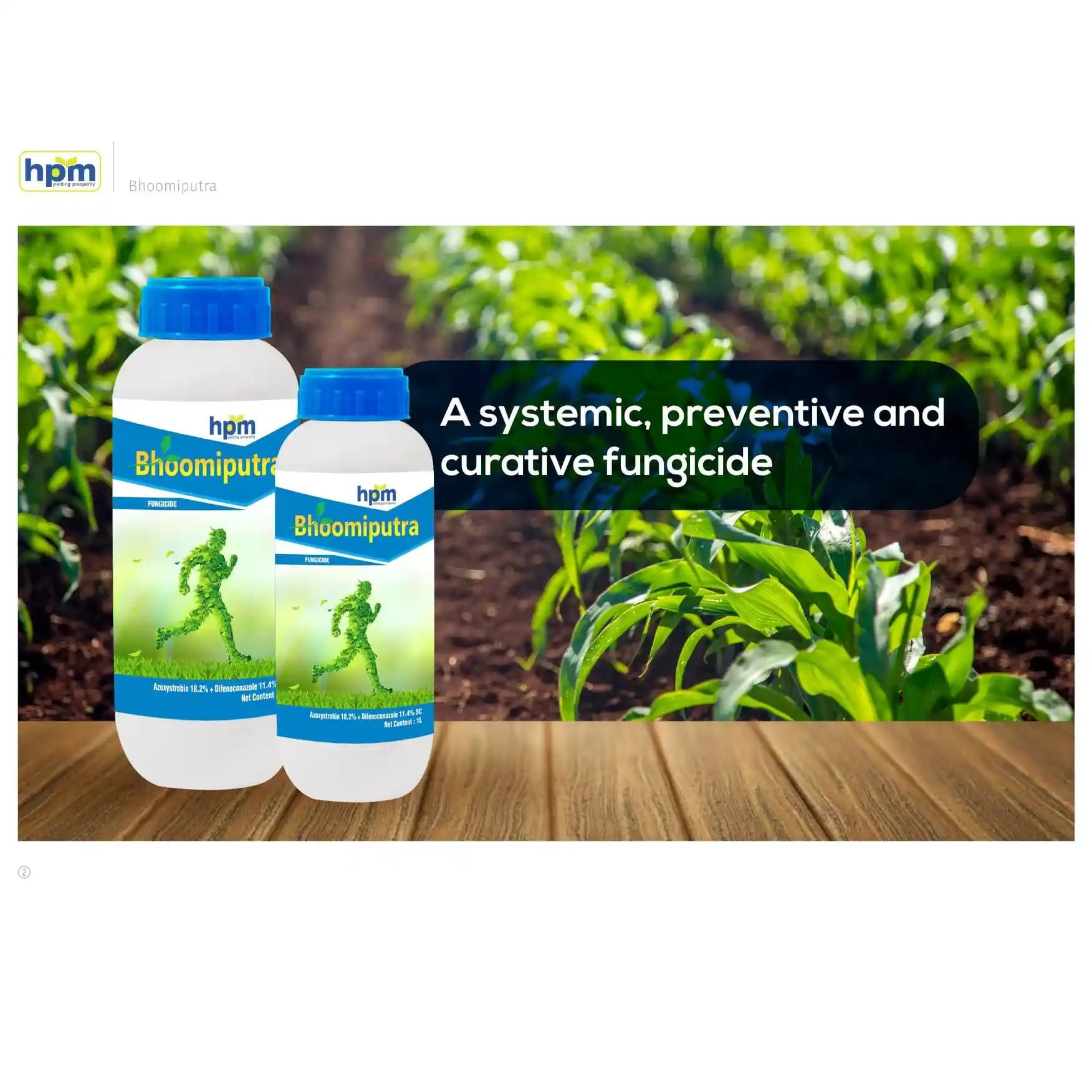 Hpm Bhoomiputra Azoxystrobin 18.2% + Difenoconazole 11.4% SC Fungicide, Dual Action Disease Control For Crops - Image 2