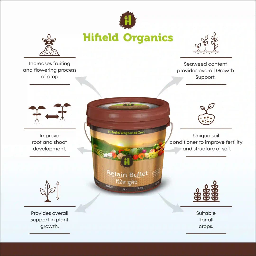Retain Bullet Seaweed Extract Organic Fertilizer Containing Micro and Macro Nutrients, Suitable for All Crops - Image 2