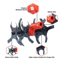 Balwaan Tiller Attachment for Brush Cutter, 28mm S Type Weeder in Fruits and Vegetables 4