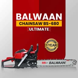 Balwaan 18 Inches BS-680 Ultimate Chainsaw with 68CC Engine, Petrol Operated, 1 Year Warranty 2