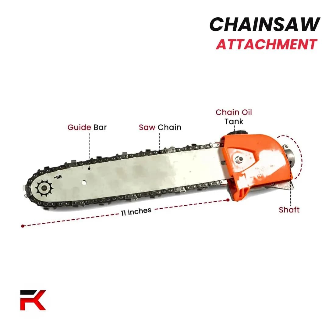 Fenton Krishi FTK-CA-28C Chainsaw Attachment, 28mm Shaft and 30cm Guide Bar, Suitable For Corded & Cordless Brush Cutter - Image 2