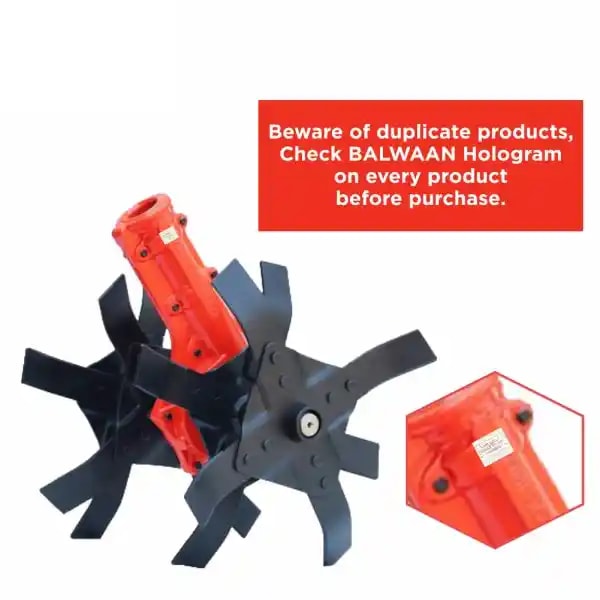 Balwaan Tiller Attachment for Brush Cutter, 28mm S Type Weeder in Fruits and Vegetables
