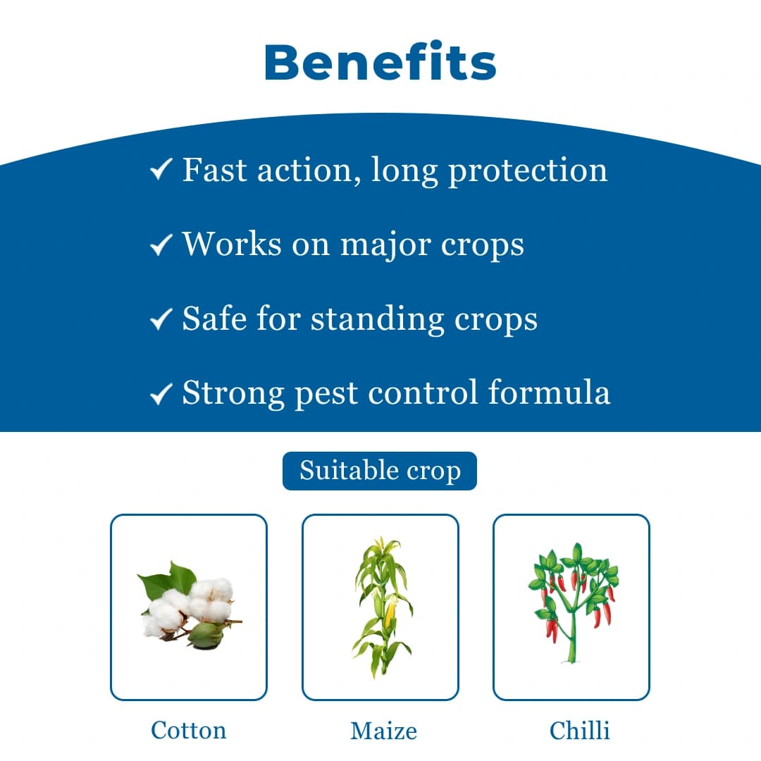Parijat Velektin Emamectin Benzoate 1.5% + Profenofos 35% WDG, An Insecticide For Cotton, Maize & Chilly Crops. - Image 4