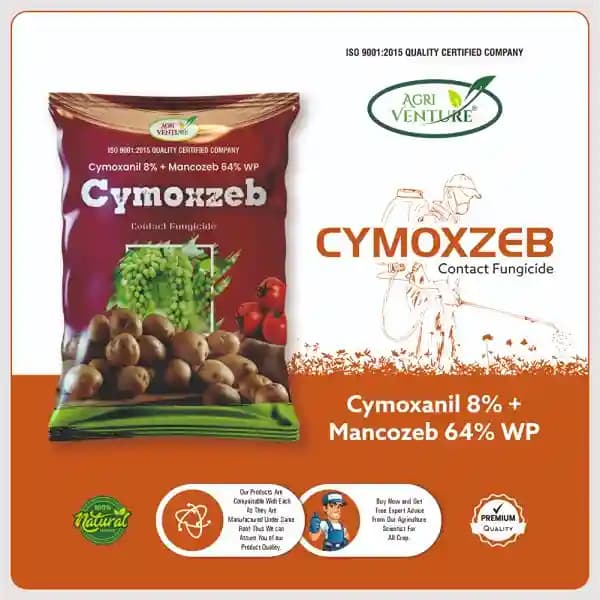 Agriventure CYMOXZEB Cymoxanil 8% + Mancozeb 64% WP Fungicide, Powerful Control Of Downy Mildew, Late Blight , White Rust & Alternaria Blight - Image 2