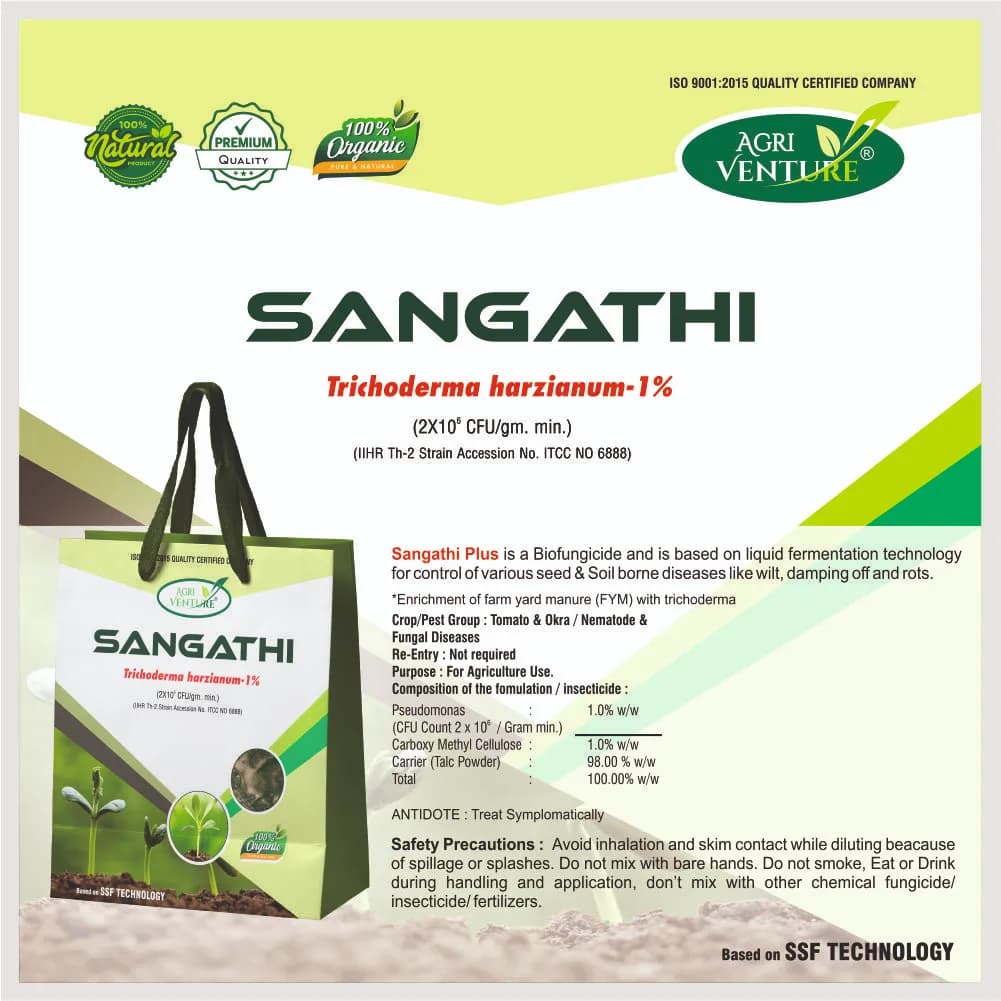 Agriventure SANGATHI (Trichoderma Harizianum 1%) Bactericide, Organic Product Bio Fungicide - Image 3