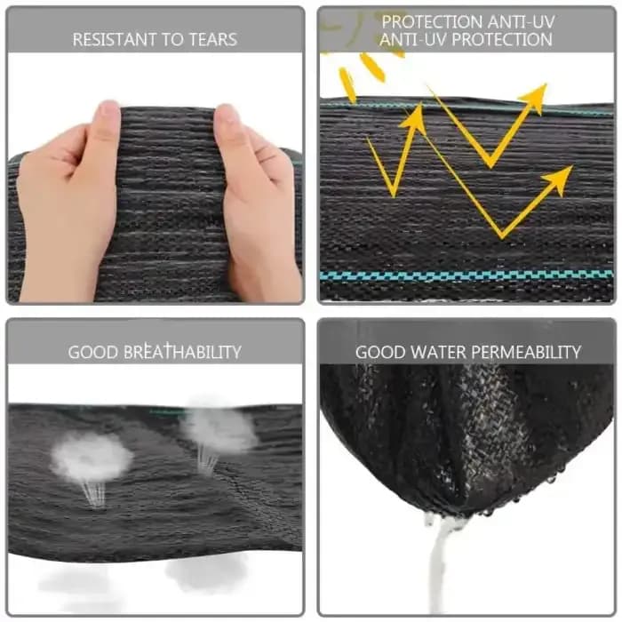 Singhal 90 GSM Garden Weed Control Barrier Sheet Mat, Landscape Fabric, Heavy Duty Weed Block Gardening Mat For Gardens (Black) - Image 9