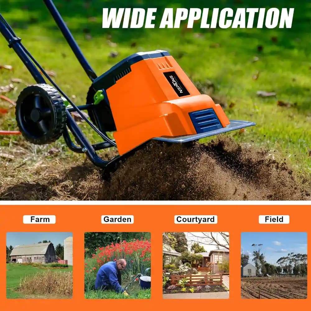 Neptune NC-41E 1500W Electric Portable Mini Garden Tiller with 6 Blades, Flexible Working Width 45cm, Depth 22cm, Ideal for Soil Preparation & Tilling - Image 5