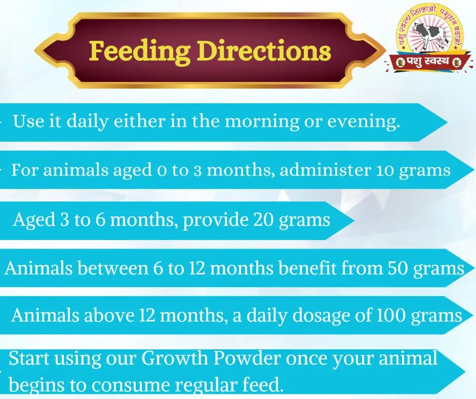 PASHU SVASTH Growth Powder, Animal Growth And Increase Body Weight Of Calves, Heifers And Small Animals, Natural Herbs Formula - Image 4
