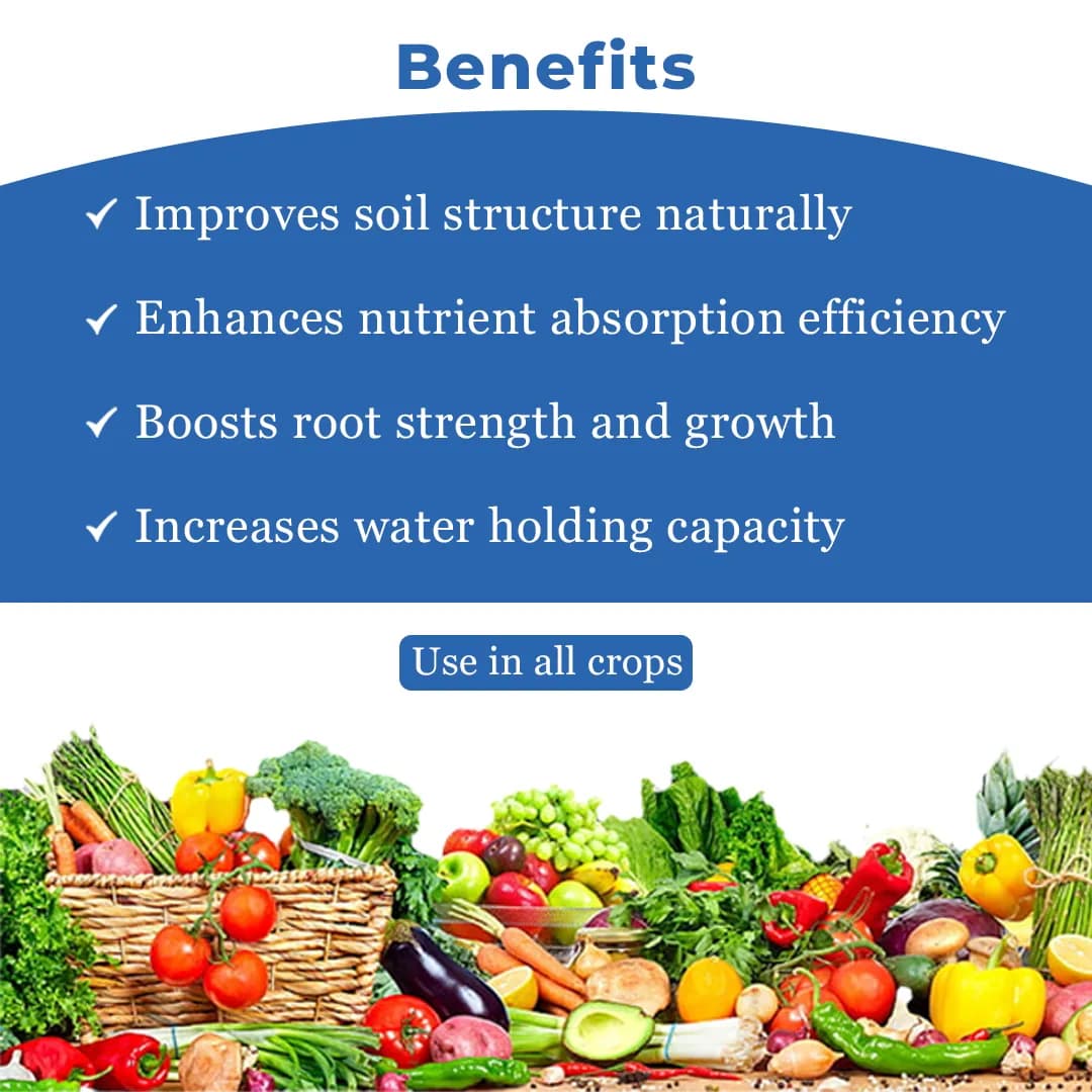 इम्पोर्टेड सुपर पोटैशियम ह्यूमेट 98% फ्लेक्स, ह्यूमिक एसिड 70%, फुलविक 6%, पीजीआर - पौधों की वृद्धि संवर्धक (25 किलोग्राम ढीला बैग)। - Image 4