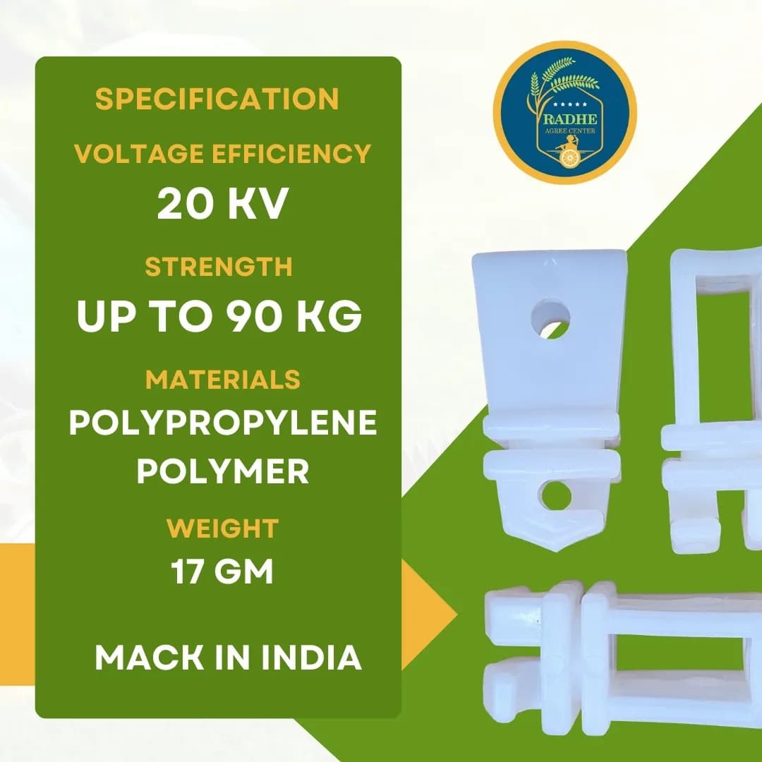 Radhe 2 Inch Heavy Plastic Insulator, Used For Solar Zhatka Machine Fencing With Clutch Wire - Image 4