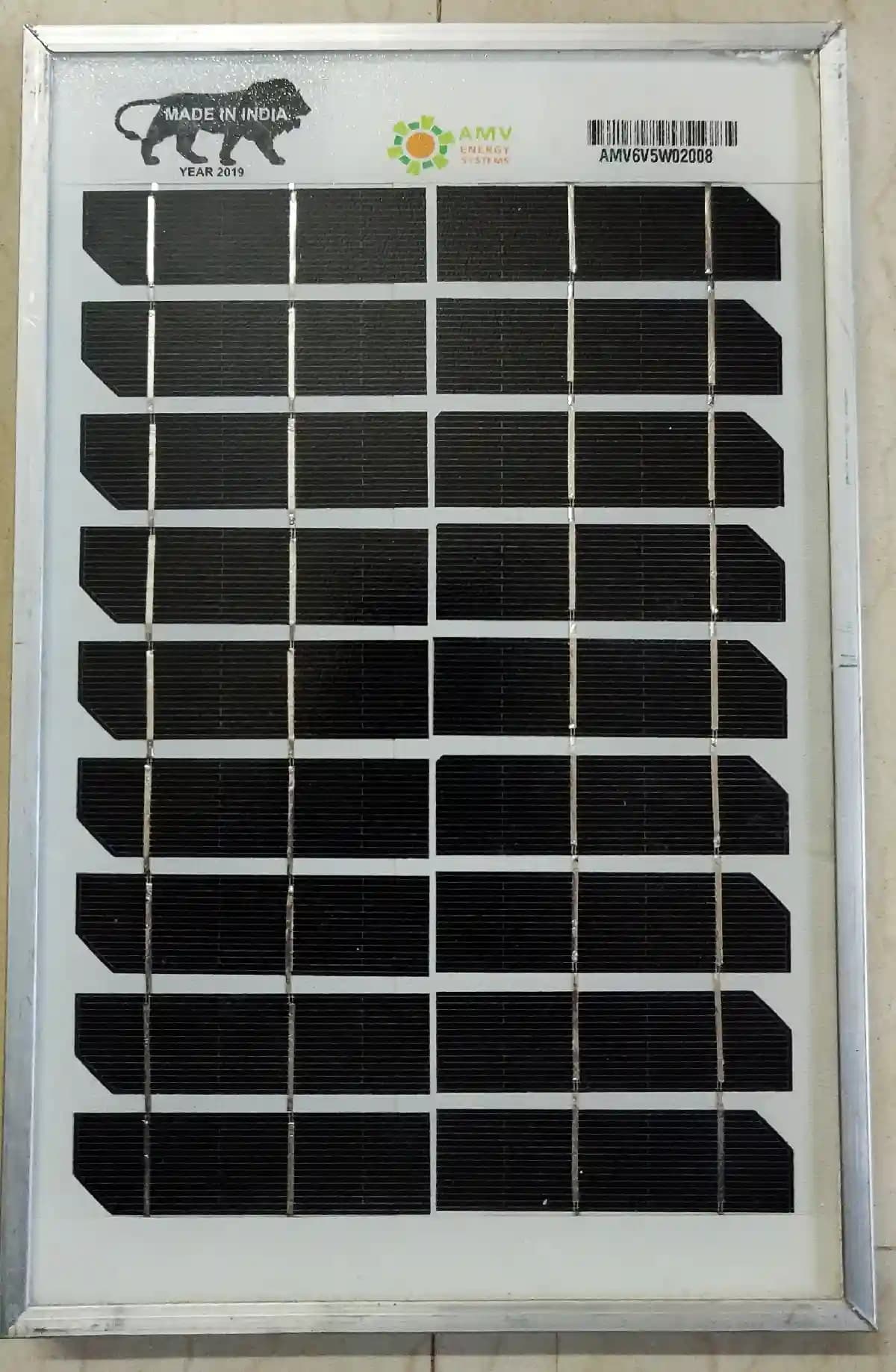 AMV 5w 6v Solar Panel, Used With Suitable Solar Charge Controller For Home Light & Mobile Charger Application - Image 1