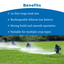 Pad Corp Suzo Lithium-Ion Battery Sprayer With Belt, 10 Liter Tank Capacity For Gardening, Office, Farm House 6 Month Battery Warranty, 4