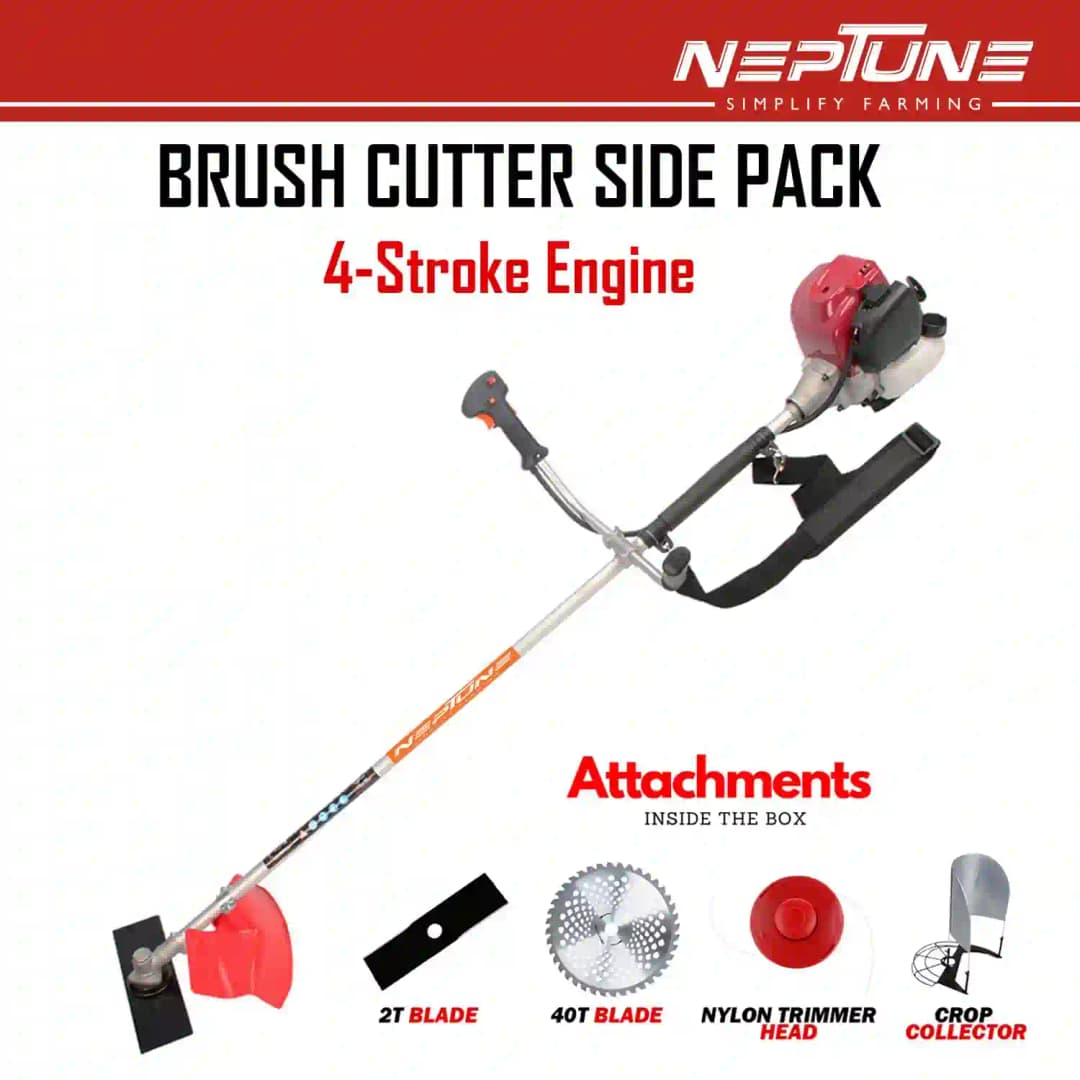 Neptune BC-360 Side Pack Brush Cutter, 35CC Advanced Technology 4 Stroke Petrol Engine, Heavy Duty Crop Cutter Machine - Image 2