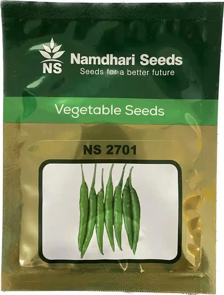 Namdhari Chilli NS 2701 F1 Hybrid Seeds, Best Suited For Dual Purpose (2000 Seeds)