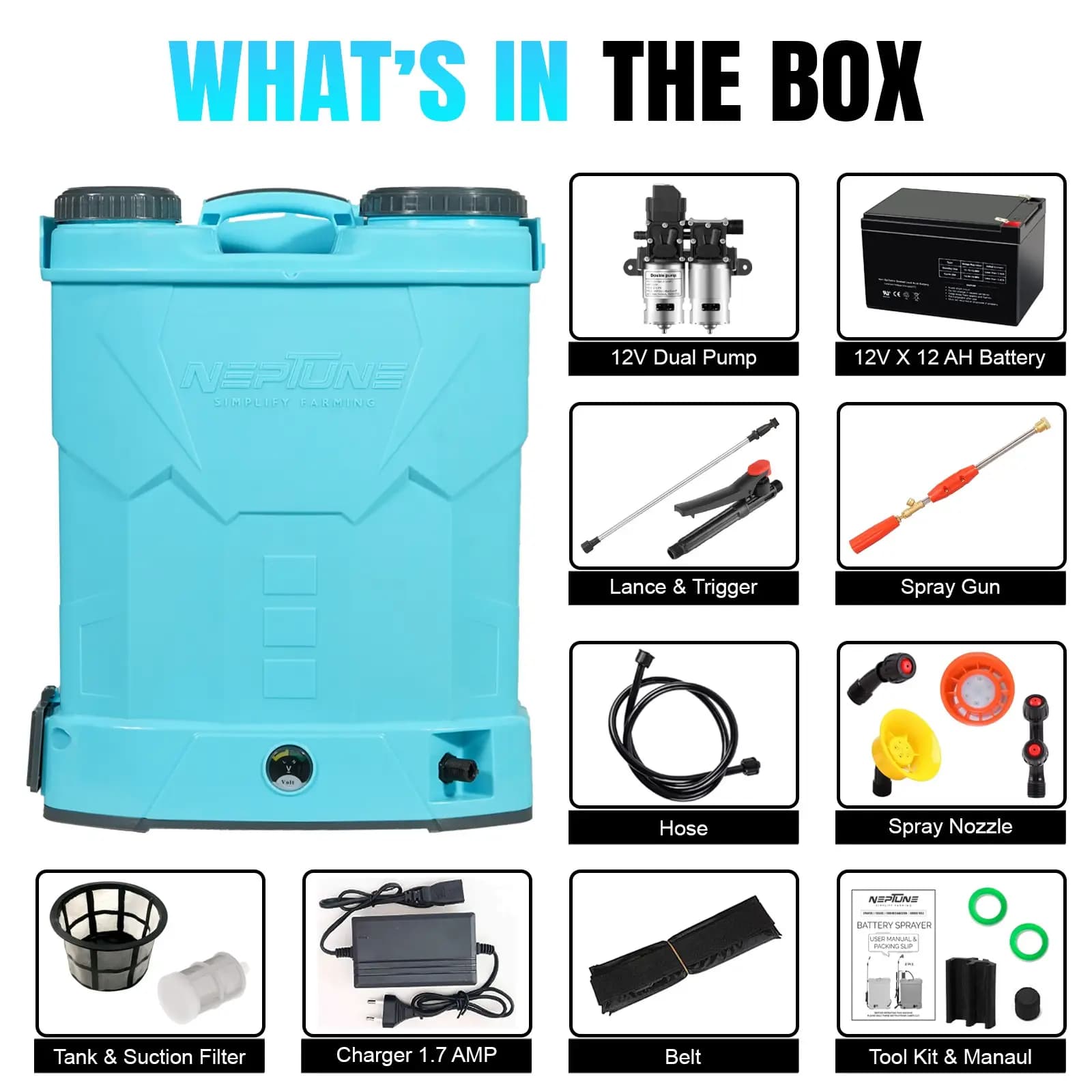 Neptune DK-13 Plus - Double Motor Battery Sprayer - Image 8