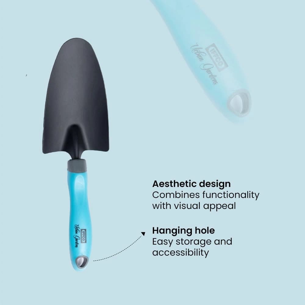 IFFCO Urban Gardens Trowel Tool, Durable Carbon Steel Gardening Trowel With Soft Rubber Handle - Image 2