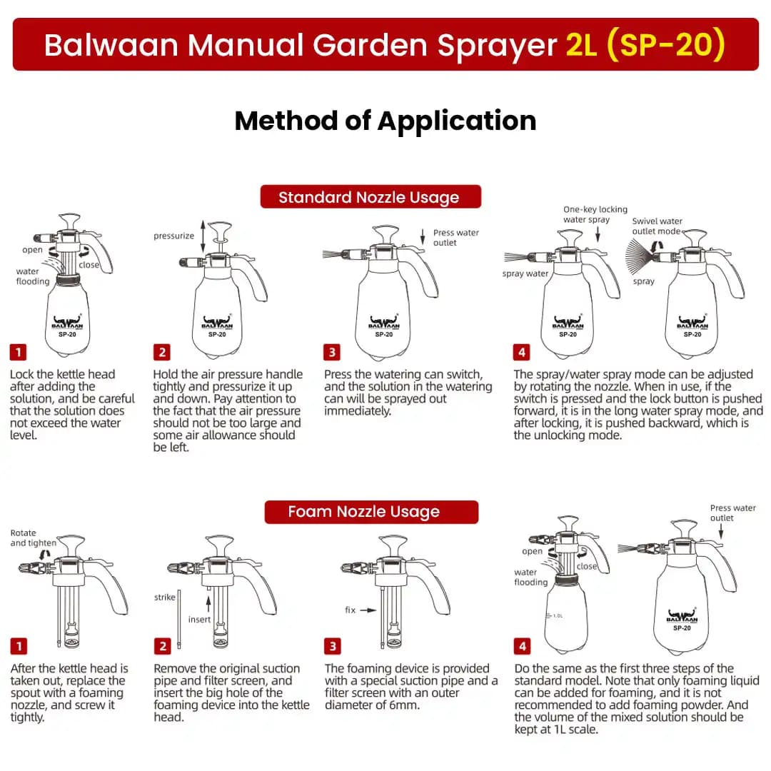 Balwaan SP-20 - 2 Liter Pump Sprayer - Image 7