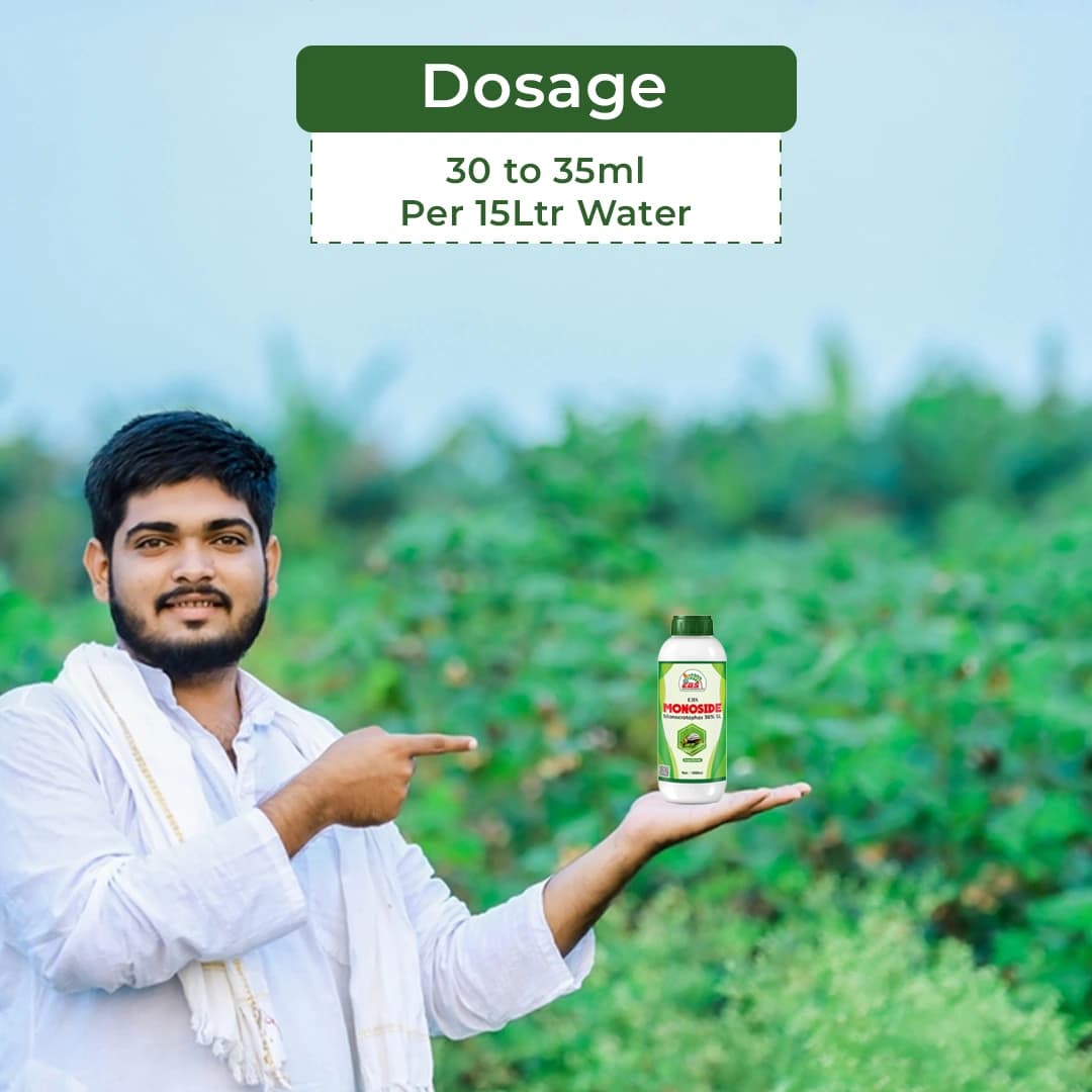 EBS Monoside Monocrotophos 36% SL Insecticide, Controls for Brown Plant Hopper, Green Leaf Hopper, Bollworms, Aphid, Jassid, Thrips, Whitefly. - Image 5