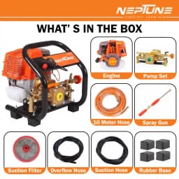 Neptune PW-768B 4-Stroke Portable Power Sprayer, 31CC Petrol Engine, 15 Meter Hose, High Pressure Up To 35 Feet Spray, Ideal For Farming & Garden 6