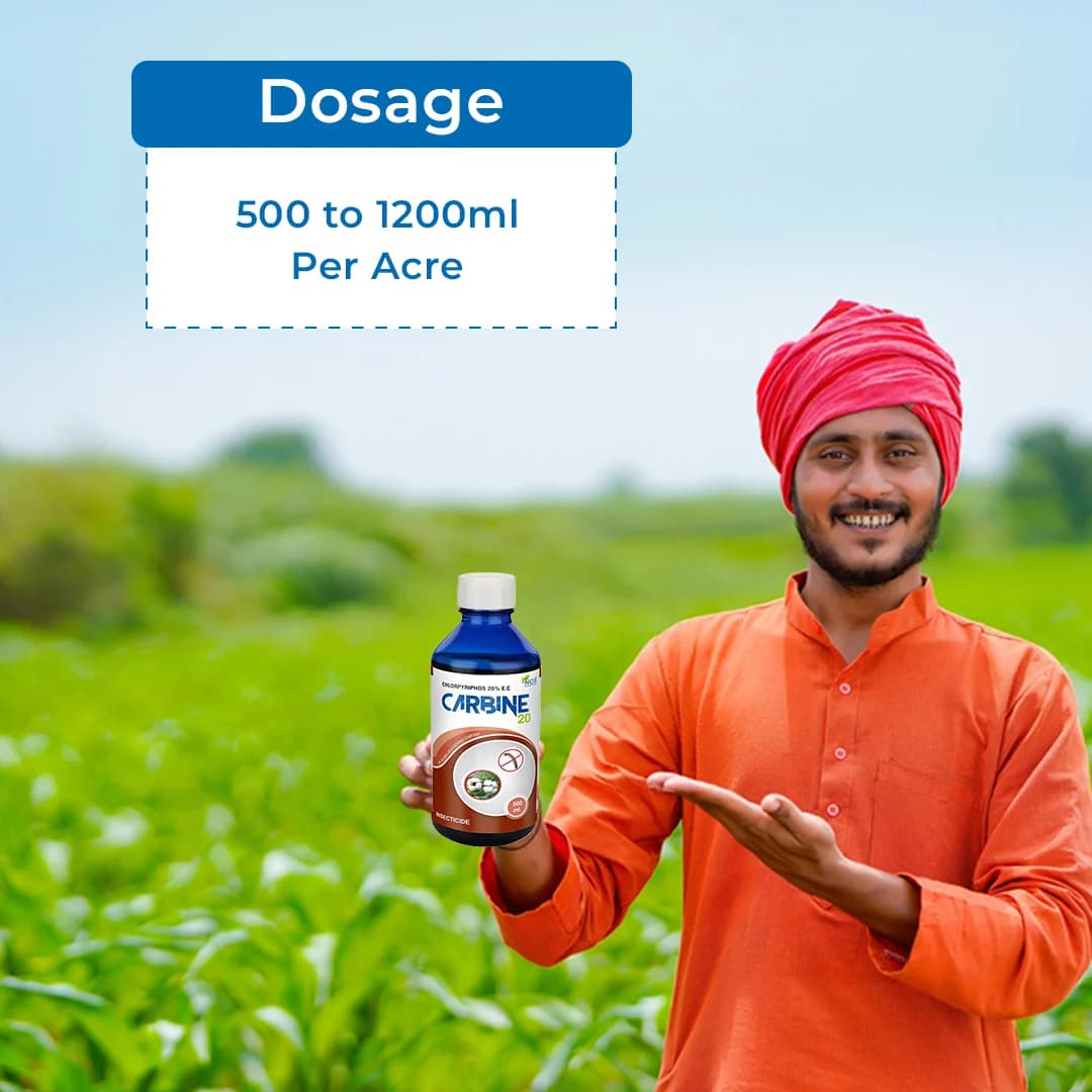 Carbine 20 - Chlorpyriphos 20% EC Insecticide, For Controlling Termite, Aphids, Bollworms, Whitefly & Cut Worm, Hispa, Leaf Roller, Stem Borer - Image 5