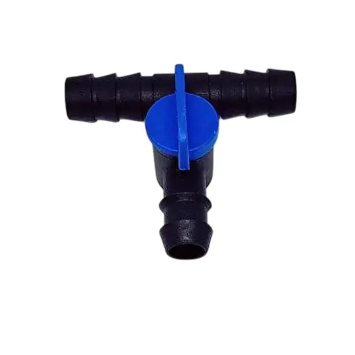Vasudha Irrigation 16 Mm Tee Lateral Cock Valve Or Tap For Drip Line Pipe (Multi Color) - Image 2