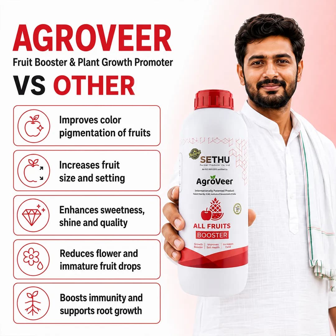 Agroveer All Fruits Booster, Contains Gibberellic Acid, Amino Acid And Other Micronutrients, ICAR Approved. - Image 2