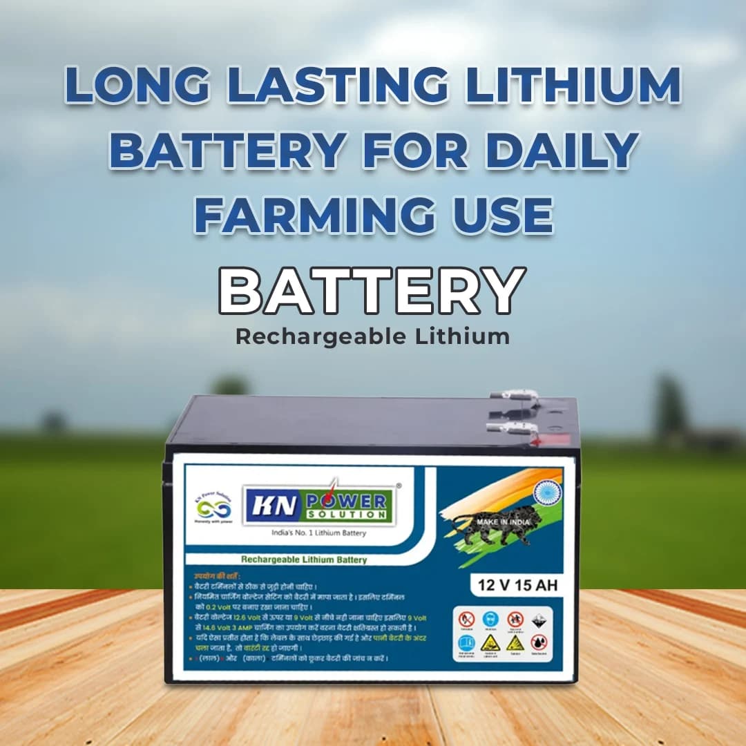 Radhe Agri 12V x 15Ah Rechargeable Lithium Ion Battery, Usage For Agricultural Sprayers & Zatka Machine - Long Backup With 1-Year Warranty - Image 2