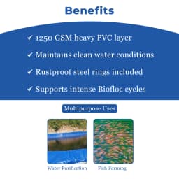 Z N Global Nation 1250 GSM Round PVC Coated Tarpaulin For Biofloc Fish Tank For Aqua Farming 4