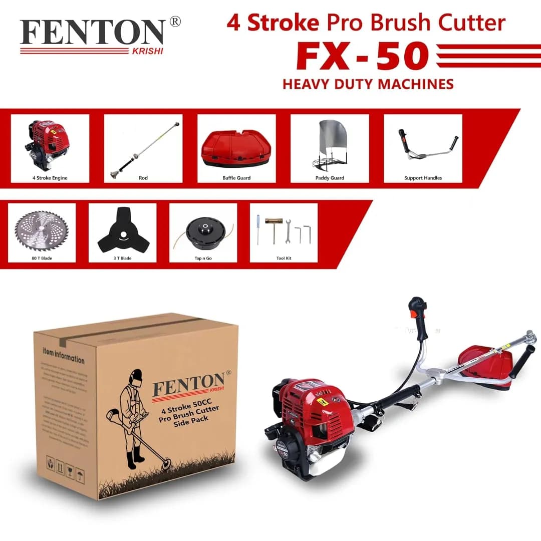 Fenton Krishi FTK-SP-50P 3IT Brush Cutter With 80T , 3T, Tap n Go Grass Trimmer, 50CC Pro, SP 4 Stroke Petrol Engine - Image 2