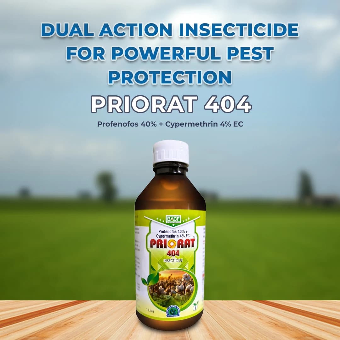 BACF Priorat 404 Profenofos 40% + Cypermethrin 4% EC Insecticide, Effective Against Caterpillars, Aphids and Mites - Image 2