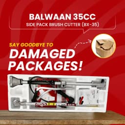 Balwaan BX-35 Pro Brush Cutter, 4-Stroke Petrol (35CC) With 80-T Blade, 3-T Blade And Tap N Go, Nylon Cutter 6