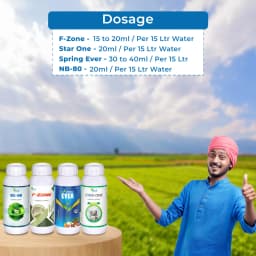 Suraksha Kit for Larva Control at Growth Stage First 40-45 days (F-Zone 250 ML + Star One 250 ML + Spring Ever 1 Ltr + NB 80 250 ML) 5