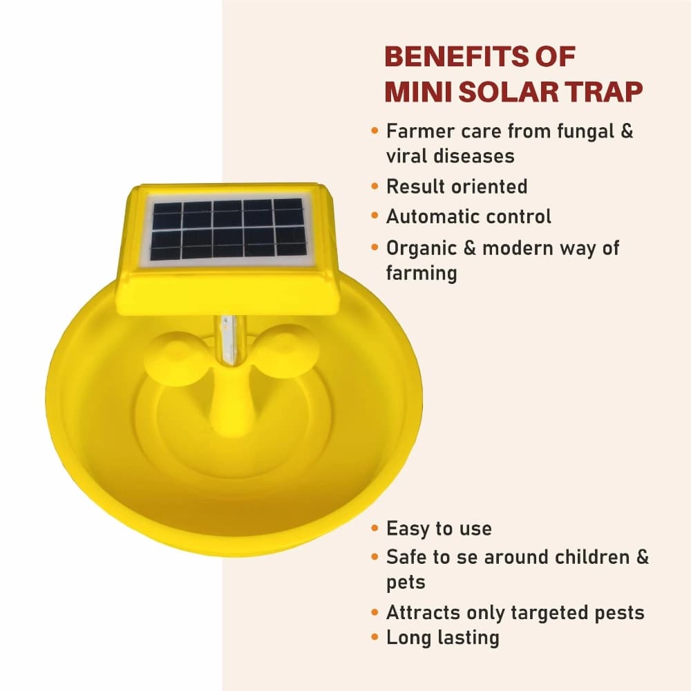हेडो सोलर मिनी चार्जेबल कीट लाइट ट्रैप, सोलर कीट मारने वाला जाल उड़ने वाले कीटों के नियंत्रण के लिए - Image 8
