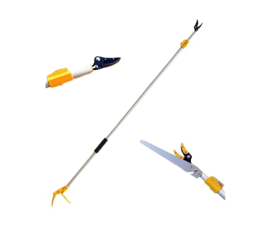 Lightweight Aluminum Telescopic Long Reach (10 Feet) Cut and Hold Pruner with Saw - Image 2
