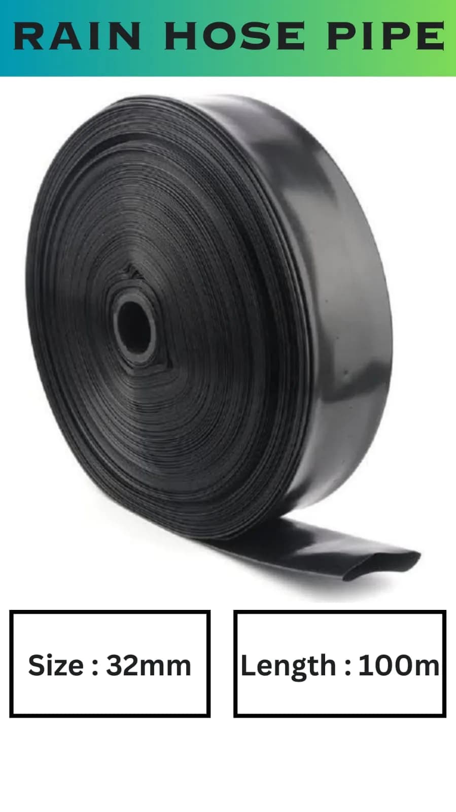 Airdrops Irrigation Rain Pipe 32 MM, 100 Mtr Length Without Accessories, UV Coated Material - Image 2