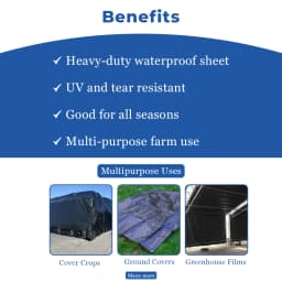 मिपाटेक्स तिरपाल, 150 जीएसएम, वाटरप्रूफ बहुउपयोगी उपयोग, एल्युमीनियम आईलेट्स के साथ पॉली ताड़पत्री। 4