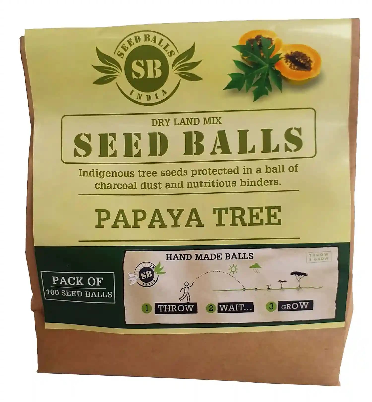 सीड बॉल्स (पपीते के बीज), कुछ पौष्टिक बाइंडर्स के साथ मिलाए गए, सीड बॉल्स की फसल। - Image 1