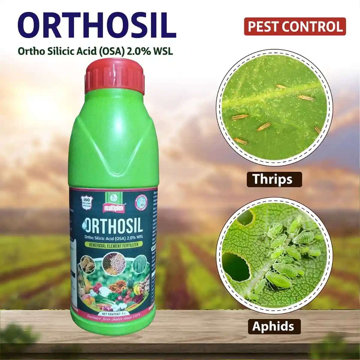 Multiplex Orthosil Ortho Silicic Acid (OSA) 2.0% WSL Fertilizer, Boron And Potassium For Plant Strength And Growth