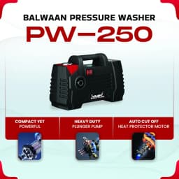Balwaan PW-250 Pressure Washer, 120-150 Bar Rated Pressure, 1800W Motor, Compact And Powerful, Less Water Consumption 2