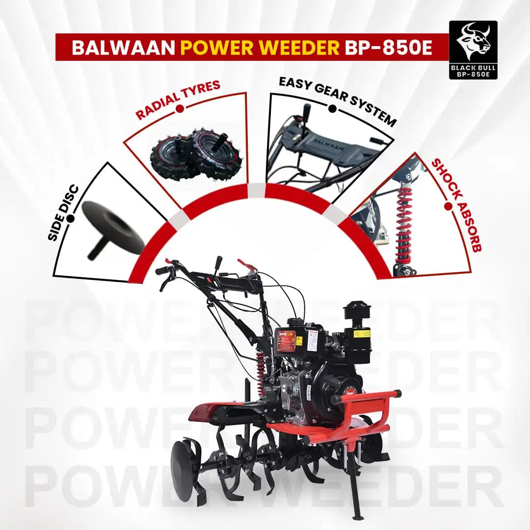 Balwaan BP-850E Black Bull Power Weeder - 247cc, 4 Stroke - Image 2