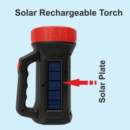 Radhe Agri Solar Rechargeable Torch Light, 1KM Range, 50W LED, 4000mAh Battery 2