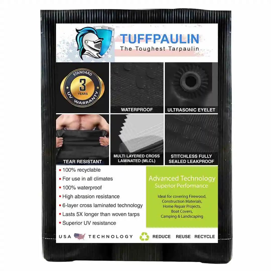 TUFFPAULIN - 120 GSM Tarpaulin (Tirpal, Tadpatri, Tharpai) Thadika Resistant, 100% Waterproof With 6 Layer MLCL 3D Rib Technology. - Image 17