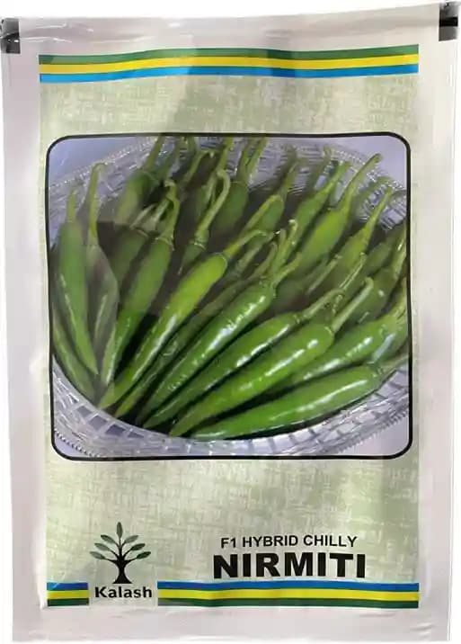 Kalash Chilli KSP 1347 Nirmiti F1 Hybrid Seeds, Pungent Variety, Erect Green Short Fruit Plant