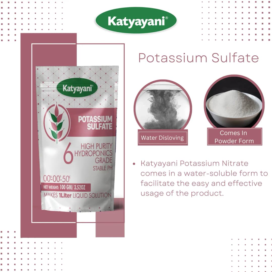 Katyayani Potassium Sulphate, High Purity Hydroponics Grade, 100% Water Soluble Fertilizer, Suitable For All Crops. - Image 4