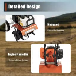 Neptune NC-52 Bottom Mini Power Tiller, 52CC, 2HP Petrol Engine, High Carbon Blades, 10 Width, 4 Depth, Perfect for Agriculture, Farm & Garden Work 8