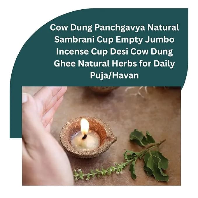 Radhe Cow Dung Panchgavya Natural Sambrani Empty Cup, For Daily Puja Or Havan (Pack Of 36) - Image 4